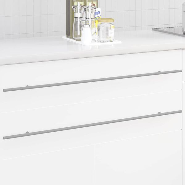 vidaXL Ma&ccedil;aneta de Arm&aacute;rio 12 pcs Prateado 900 mm A&ccedil;o inoxid&aacute;vel