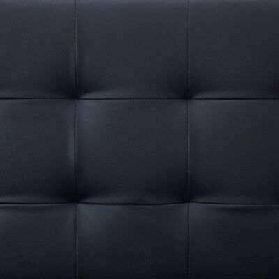 vidaXL Sofá-cama em forma de L couro artificial preto