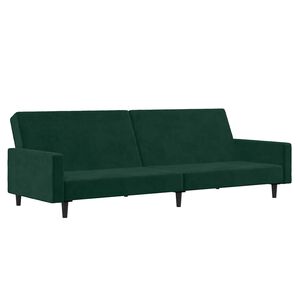 vidaXL Sof&aacute;-cama de 2 lugares veludo verde-escuro