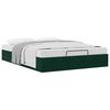 vidaXL Estrutura de cama otomana sem colch&atilde;o 140x200 cm verde escuro
