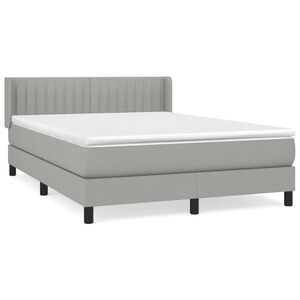 vidaXL Cama com molas/colch&atilde;o 140x190 cm tecido cinzento-claro