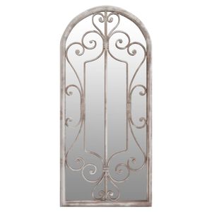 vidaXL Espelho de jardim p/ uso exterior ferro 100x45 cm cor de areia