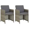 vidaXL Cadeiras de jardim 2 pcs c/ almofad&otilde;es vime PE cinzento