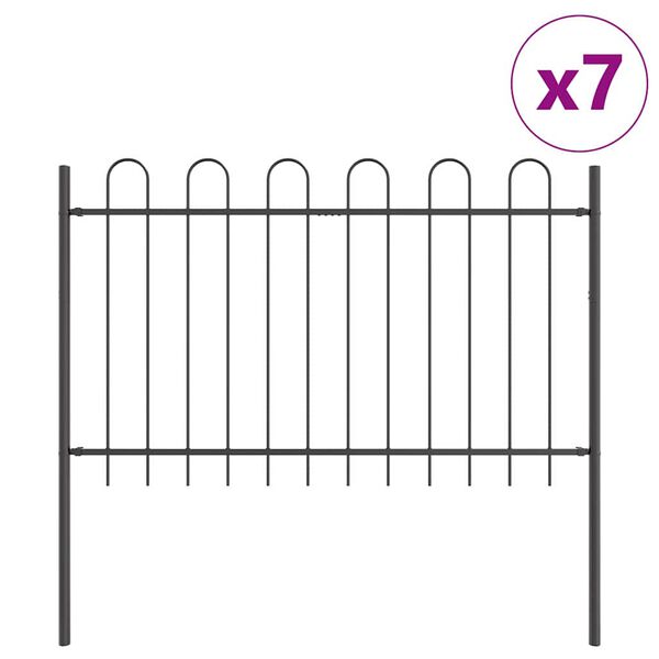 vidaXL Cerca para Jardim 7 pcs Cinzeto 11,9 x 1,2 m