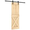 vidaXL Porta Deslizante Natural e Preto 70 x 210 cm
