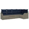 vidaXL Conjunto de Sof&aacute; de Jardim Cinzeto vime PE