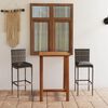 vidaXL 3 pcs conjunto de bar para jardim com almofad&otilde;es cinzento