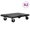 vidaXL Carrinhos de transporte 2 pcs 58x38x12 cm polipropileno preto