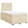 vidaXL Cama boxspring com colch&atilde;o 120x190 cm tecido cor creme