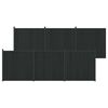 vidaXL Painel de Cerca 6 unid. 1055 x 186,5 cm WPC e Alum&iacute;nio Preto