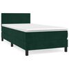 vidaXL Cama com molas/colch&atilde;o 80x200 cm veludo verde-escuro