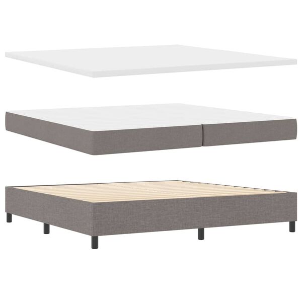 vidaXL Cama Box com colch&atilde;o Cinzento-acastanhado 200 x 200 cm tecido