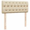 vidaXL Cama boxspring com colch&atilde;o 120x190 cm tecido cor creme