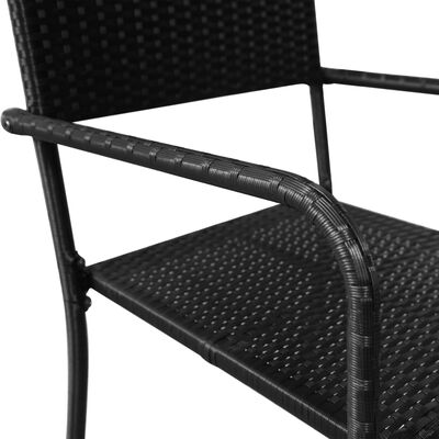 vidaXL Cadeiras de jantar para jardim 4 pcs vime PE preto