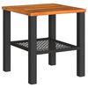 vidaXL Mesa de jardim 40x40x42 cm vime PE e madeira de ac&aacute;cia preto