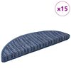 vidaXL Tapetes Adesivos para Escadas 15 pcs Azul 56 x 17 x 3 cm