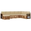 vidaXL Conjunto de Sof&aacute;s para Exterior com almofada 6 pcs Natural