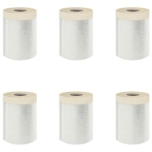 vidaXL Lona de Poeira com Fita Adesiva 6 pcs Transparente 55 x 3300 cm