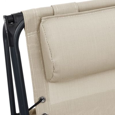 vidaXL Cadeira de pátio dobrável textilene cor creme