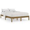 vidaXL Estrutura de cama casal 135x190 cm madeira maci&ccedil;a castanho-mel