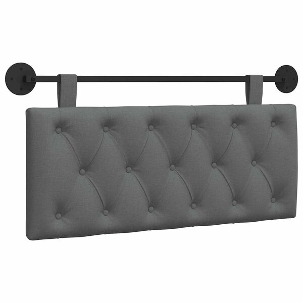 vidaXL Cabeceira Suspensa Cinza Escuro 110 x 55 x 7 cm tecido