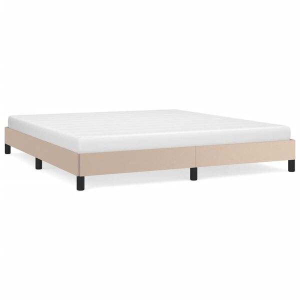 vidaXL Estrutura de cama 160x200 cm couro artificial cappuccino