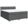 vidaXL Cama com molas/colch&atilde;o 180x200 cm tecido cinzento-escuro