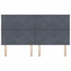 vidaXL Cabeceira com cabeceira Cinzento escuro 180 cm Veludo