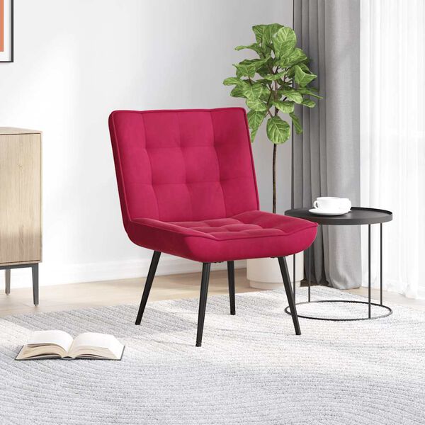 vidaXL Cadeira de relaxamento 64x74x84 cm veludo vermelho bordeaux