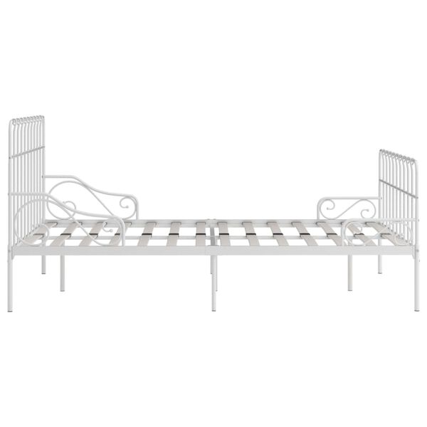 vidaXL Estrutura de cama com estrado de ripas 120x200 cm metal branco