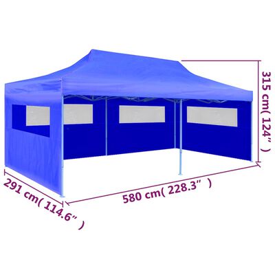 vidaXL Tenda pop-up dobrável 3 x 6 m azul