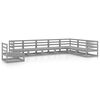 vidaXL 8 pcs conjunto lounge de jardim pinho s&oacute;lido cinzento