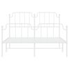 vidaXL Estrutura de cama com cabeceira e p&eacute;s 140x190 cm metal branco