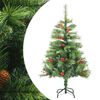 vidaXL Árvore de Natal artificial articulada c/ pinhas e bagas 120 cm