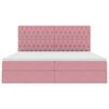 vidaXL Cama com arruma&ccedil;&atilde;o e colch&atilde;o Rosa 200 x 200 cm Veludo