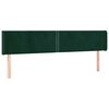 vidaXL Cabeceira de cama c/ abas veludo 183x16x78/88cm verde-escuro