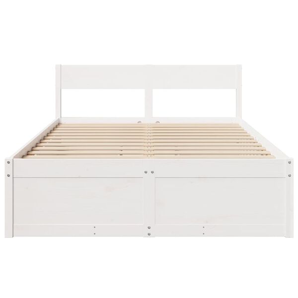 vidaXL Cama sem colchão 120x200 cm madeira de pinho maciça branco