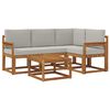 vidaXL Conjunto de Sof&aacute;s para Exterior 5 pcs Cinza Natural e Claro