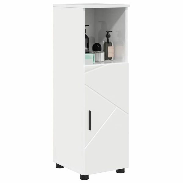 vidaXL Arm&aacute;rio de Banheiro com porta Branco Brilhante 30 x 35 x 95 cm