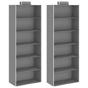 vidaXL Arruma&ccedil;&atilde;o suspensa para arm&aacute;rio 6 compartimentos 2 pcs tecido