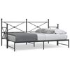 vidaXL Cama de dia com gavet&atilde;o sem colch&atilde;o 90x190 cm a&ccedil;o preto