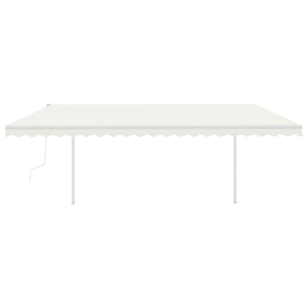 vidaXL Toldo autom&aacute;tico com LED e sensor de vento 5x3 m cor creme