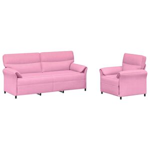 vidaXL Conjunto de Sof&aacute;s 2 unid. Rosa Tecido