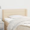vidaXL Cabeceira de cama c/ abas tecido 93x16x78/88 cm creme