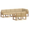 vidaXL Conjunto de Sof&aacute;s para Exterior 8 pcs Branco e Bege Poli&eacute;ster