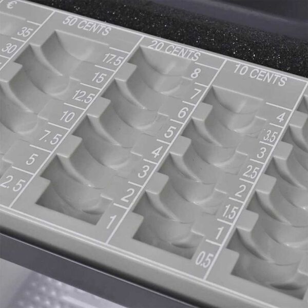 vidaXL Cofre com bloqueio Cinzento escuro 30 x 24 x 9 cm A&ccedil;o