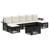 vidaXL Conjunto de Sof&aacute; de Jardim 8 unid. Preto e Branco Creme vime PE