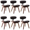 vidaXL Cadeiras jantar 6 pcs madeira curvada e tecido cinzento