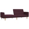 vidaXL Sof&aacute;-cama de 2 lugares com apoio de p&eacute;s tecido roxo