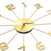 vidaXL Relógio de parede metal 50 cm dourado